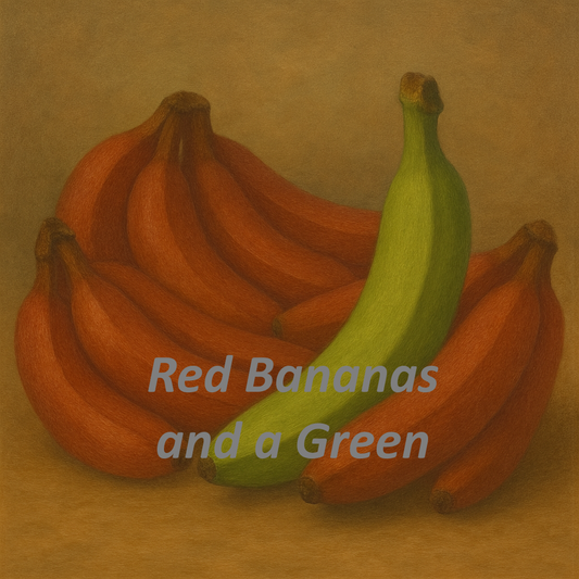 Red Bananas and a Green Digital Print